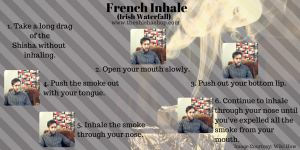 Shisha smoke trick, hookah smoke trick, French Inhale, Irish Waterfall
